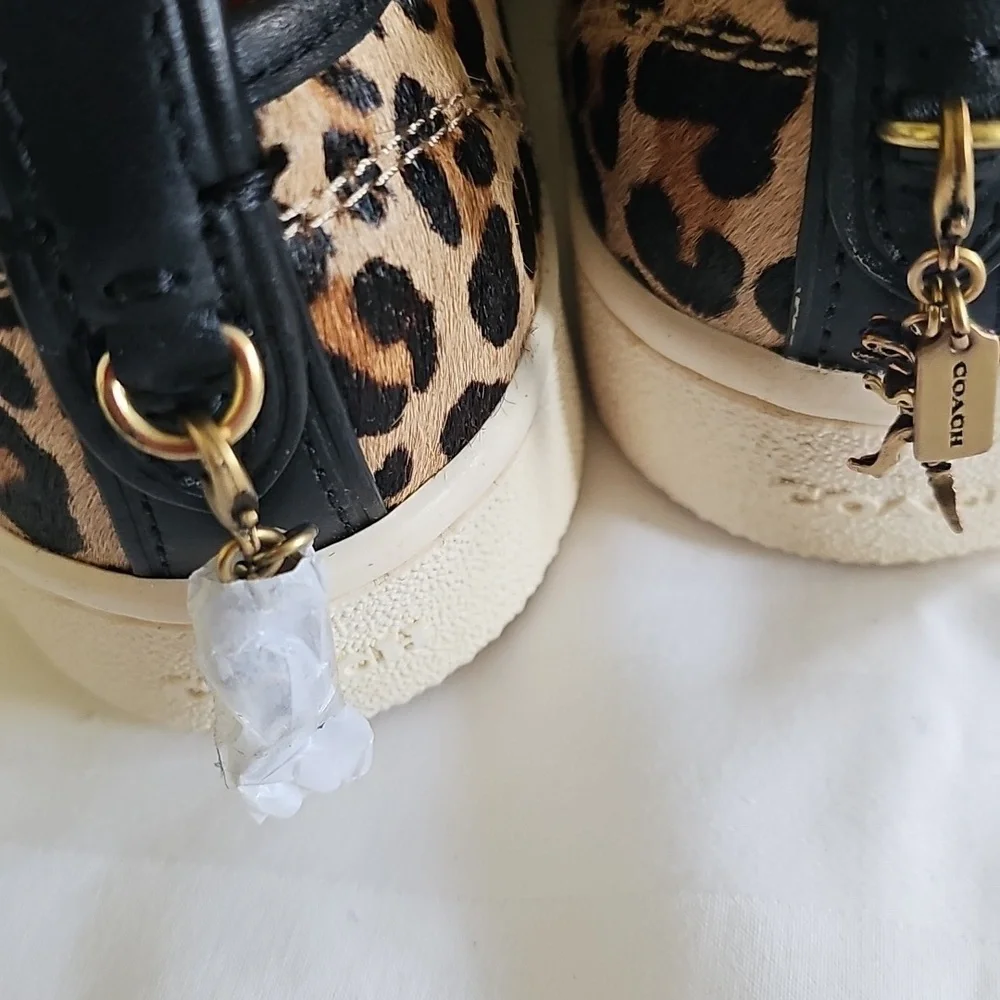 Coach Women's Leopard Patchwork Slip On Shoes